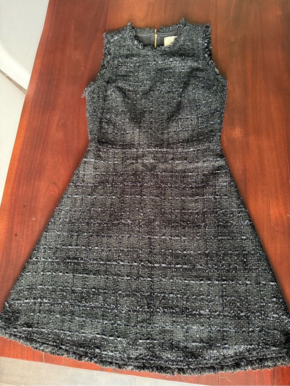 Kate Spade Sleeveless Black Tweed A-Line Dress - Picture 5 of 11